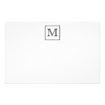 Votre lettre. Monogramme fait sur commande. Noir e Papier À Lettre Personnalisé