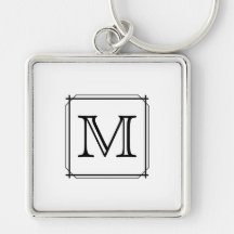 Votre lettre. Monogramme fait sur commande. Noir e Porte-clés
