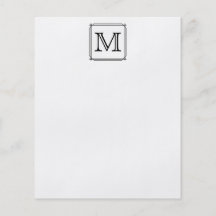 Votre lettre. Monogramme fait sur commande. Noir e Prospectus Personnalisés