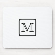 Votre lettre. Monogramme fait sur commande. Noir e Tapis De Souris