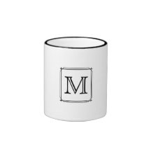 Votre lettre. Monogramme fait sur commande. Noir e Tasse
