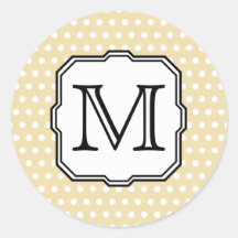 Votre lettre. Monogramme fait sur commande. Point  Autocollant Rond