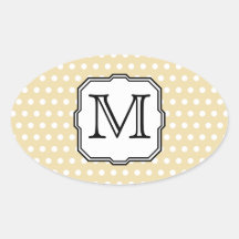 Votre lettre. Monogramme fait sur commande. Point  Autocollants Ovales