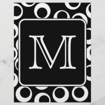 Votre lettre. Monogramme noir et blanc. Motif d'am Prospectus