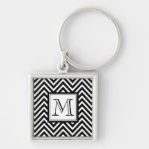 VOTRE MONOGRAMME, CHEVRON NOIR PORTE-CLÉ