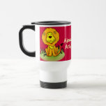 "Votre nom" badine le voyage rouge de lion/tasse d
