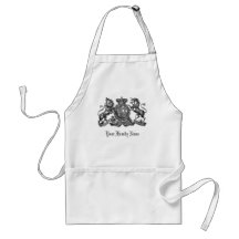 Votre tablier personnalisable de crête de nom de f