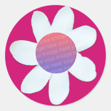 Votre visage dans des autocollants de fleur