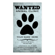 voulu : clinique animale modèle de carte de visite