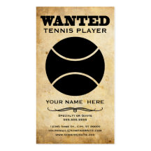 voulu : joueur de tennis modèle de carte de visite