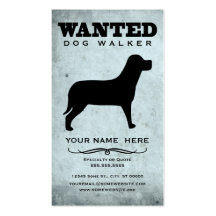 voulu : marcheur de chien cartes de visite personnelles