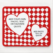 VOUS AJOUTEZ PHOTO-RED ET DIAMOND-MOUSEPAD BLANC TAPIS DE SOURIS
