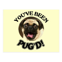 VOUS AVEZ ÉTÉ PUG'D ! - CHIEN DRÔLE DE CARLIN CARTE POSTALE