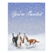 Vous êtes les chiens de basset invités d'hiver faire-part