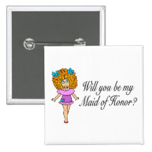 Vous serez ma domestique d'honneur (la fille) badges