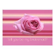 Vous serez mes rayures de rose de demoiselle d'hon invitation