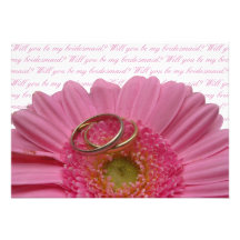 vous serez mon gerbera de rose de demoiselle d'hon faire-parts