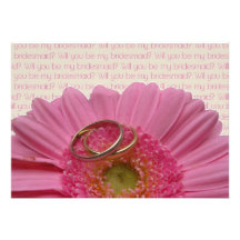 vous serez mon gerbera de rose de demoiselle d'hon invitations personnalisées