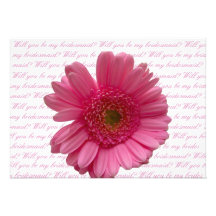 vous serez mon gerbera de rose de demoiselle d'hon faire-parts