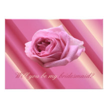 Vous serez mon rose de rose de demoiselle d'honneu cartons d'invitation