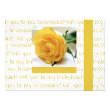 vous serez mon rose jaune de demoiselle d'honneur  carton d'invitation