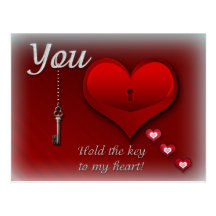 Vous tenez la clé sur mon coeur carte postale