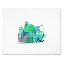 voyage graphique bleu image.png de Rome Photo D'art