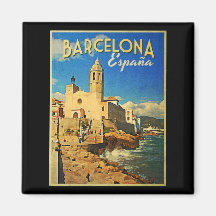 Voyage vintage de Barcelone Espagne Magnets Pour Réfrigérateur