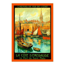 Voyage vintage de Français de ~ de d'Émeraude de C posters