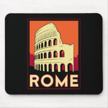 voyage vintage de l'Europe de Colisé de Rome Itali Tapis De Souris