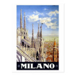 Voyage vintage de Milan Italie cartes postales