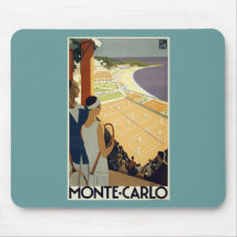 Voyage vintage de Monte Carlo Monaco Tapis De Souris