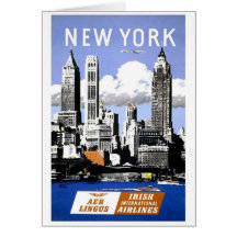 Voyage vintage de New York City Carte De Vœux