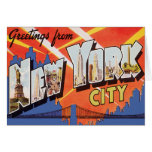 Voyage vintage de New York City Cartes De Vœux