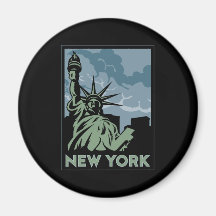 voyage vintage de New York Etats-Unis Etats-Unis r Magnets Pour Réfrigérateur