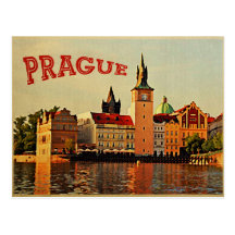 Voyage vintage de Prague Carte Postale