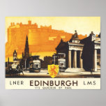 Voyage vintage d'Edimbourg LNER Affiches
