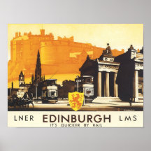 Voyage vintage d'Edimbourg LNER Affiches