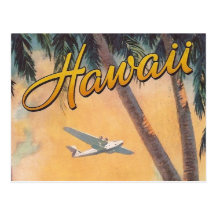 Voyage vintage d'Hawaï Carte Postale