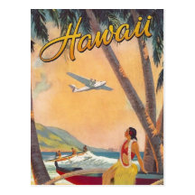Voyage vintage d'Hawaï Cartes Postales