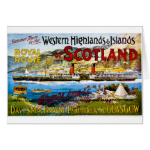 Voyage vintage Ecosse de vapeurs de Royal Mail Cartes De Vœux