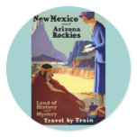 Voyage vintage - le Nouveau Mexique et l'Arizona l autocollants