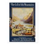 Voyage vintage - parc national de glacier cartes postales