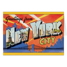 Voyage vintage, salutations de New York City NYC Carte De Vœux