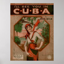 Voyez-vous au Cuba, rétro couverture de musique de Posters