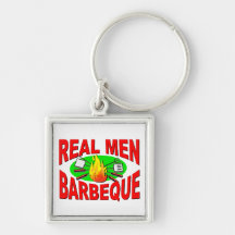 Vrai barbecue d'hommes. Conception drôle pour le r Porte-clefs