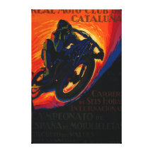 Vrai cru PosterEurope de club de Moto Toile Tendue Sur Châssis