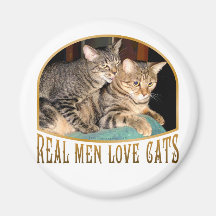 Vrais chats d'amour d'hommes magnets pour réfrigérateur