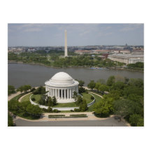 Vue aérienne de Jefferson et de mémorial de Washin Cartes Postales