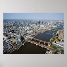 Vue aérienne de Londres Affiche